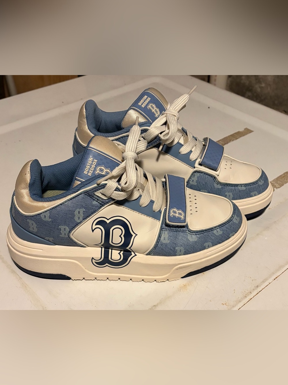 MLB Chunky Liner Boston Red Sox Sneakers Classic Blue Denim/white M7.5 Unisex